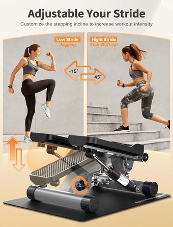 Степпер Sportsroyals Up-Down-Twister для дому з тросами та LCD дисплеєм, до 150 кг