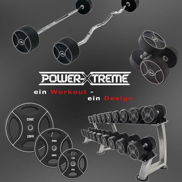 Диск для штанги POWER-XTREME 10 кг поліуретановий з ручками, 30/31 мм, без запаху, студійна якість, набір 2 шт.