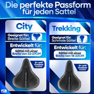 Накидка на сидіння велосипедного крісла Nextcover® CoverPro з Memory Foam 4.0 - ергономічна гелева накладка на велосипедне сидіння, м'яка накидка, підходить для дамських та чоловічих велосипедів Trekking