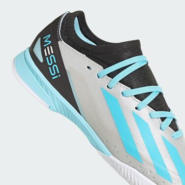 Дитячі футбольні бутси adidas X Crazyfast Messi.3 Indoor (28 EU, Silver Metallic Blue Core Black)