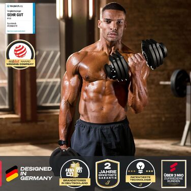 Регульовані гантелі Ironmate для дому, 1.5-18/24/40 кг, з дисками, 12-16 ваг, компактні, з неслизьким грифом, для силових тренувань, з підставкою Ironmate 18 чорні