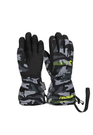 Дитячі зимові рукавички Reusch Maxi R-TEX XT водонепроникні та вітрозахисні для хлопчиків та дівчаток, чорно-камуфляжні, розмір III (3-4 роки)
