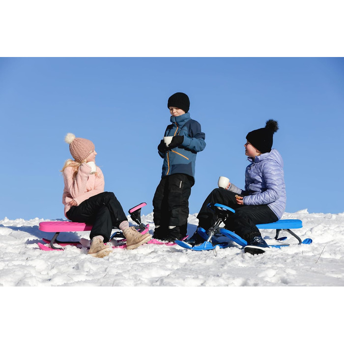 Санки STIGA Snowracer Curve з кермом для дітей від 7 років, багатоколірні