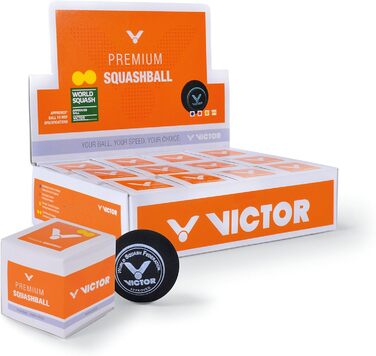М'ячі для сквошу VICTOR Double Yellow, 12 шт., для професіоналів
