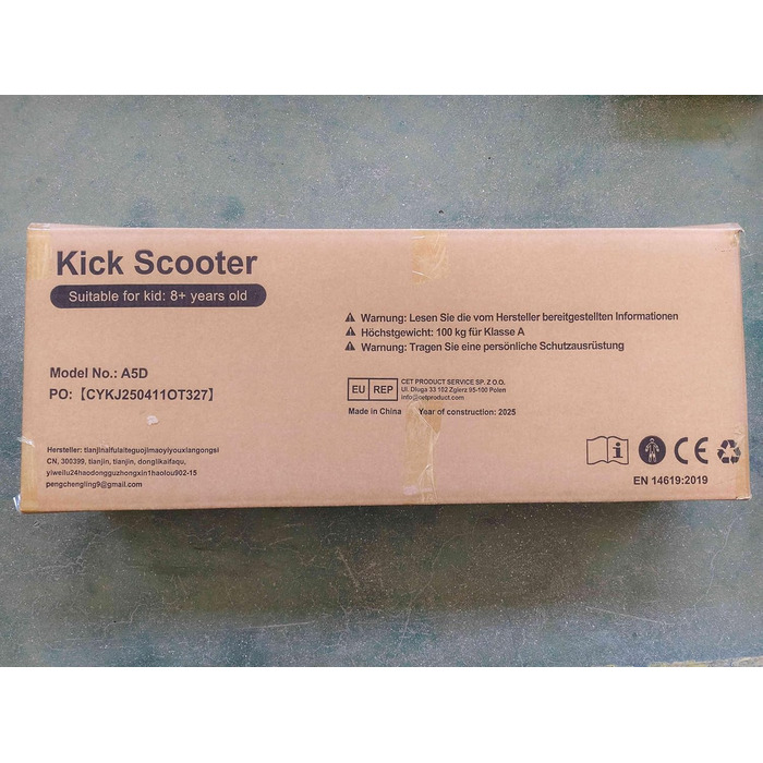 Дитячий та дорослий електросамокат-тріскач (кікскоутер) з подвійною амортизацією, гальмами та ременем для перенесення (блакитний)