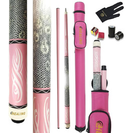 Професійний бильрд для жінок у рожевому кольорі, з шкіряною та карбоновою ручкою, діаметр кінчика 12,4 мм, для аматорів та професіоналів