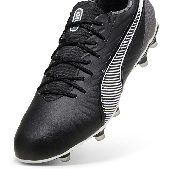 Кросівки футбольні PUMA King Match Fg/Ag, 40 EU, чорно-білі, сірі