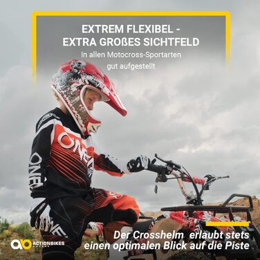 Мотошолом Actionbikes Motors X-Treme для дітей: захист під час катання на мотоциклі, квадроциклі та кросбайку (XXL, зелений)