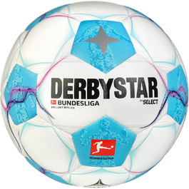 Футбольний м'яч Derbystar Bundesliga Brillant Replica v24, тренувальний, розмір 5, біло-синьо-рожевий