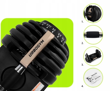 Регульовані гумовані гантелі Urbogym 1 x 24 кг