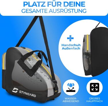 Сумка для ковзанів STYNGARD Montreal (чорно-жовта) - для ковзанів та роликів, міцна тканина