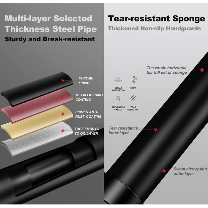 Кімнатна турнік для дверей без свердління, з поворотним замком, регульований 69-92 см, вантажопідйомність 200 кг, Apricot