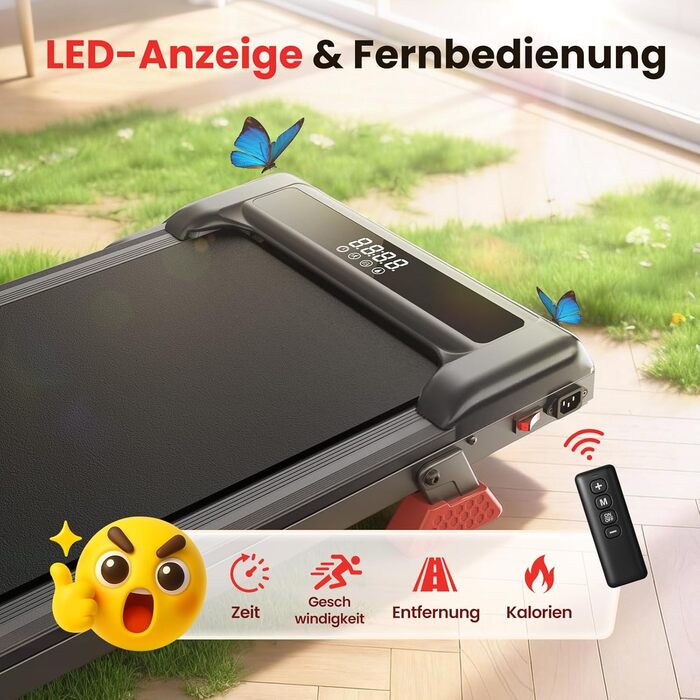 Бігова доріжка Walking Pad з нахилом для дому та офісу - електричний тренажер для ходьби, портативний Walkpad з LCD-дисплеєм, чорний