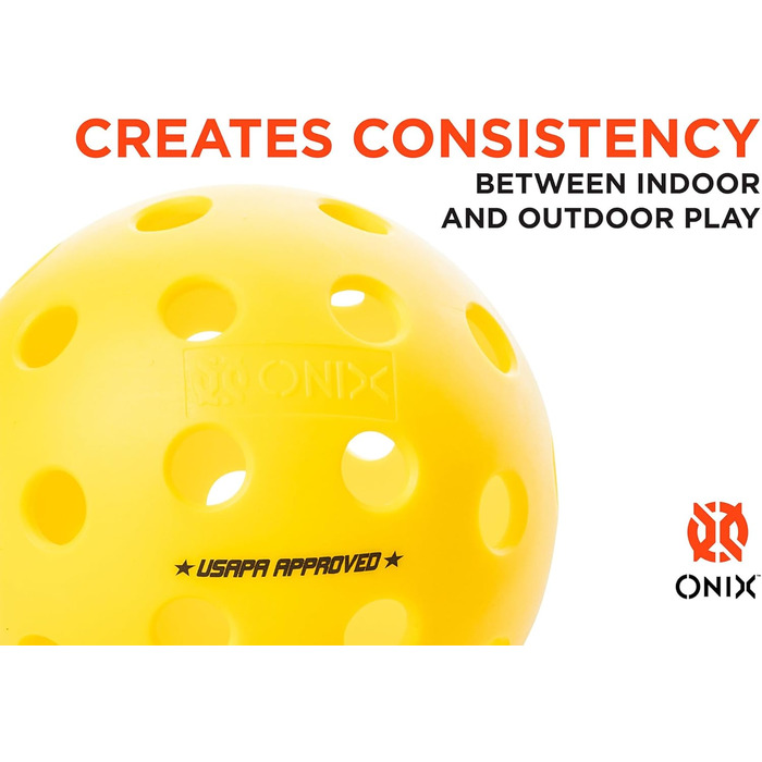 ONIX Pickleball м'ячі Fuse G2 Outdoor жовті, 6 штук