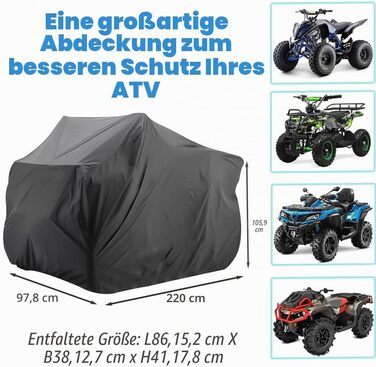 Водонепроникний захисний чохол для квадроцикла (ATV) — універсальний для Polaris, Yamaha, Suzuki, Honda, Kawasaki, картів
