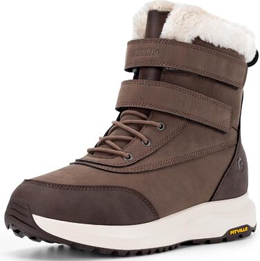 Черевики зимові чоловічі FitVille широкі, теплі, водонепроникні, з підкладкою, короткі, зимові, для вулиці, антиковзаючі (42 EU, коричневі)