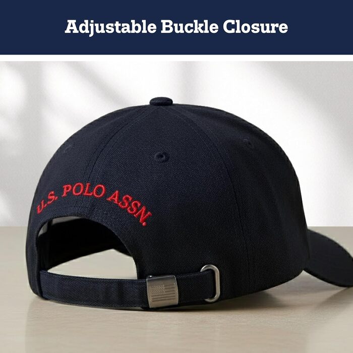 Кепка-бейсболка U.S. Polo Assn. з логотипом Pony, 100% бавовна, регульована, темно-синя