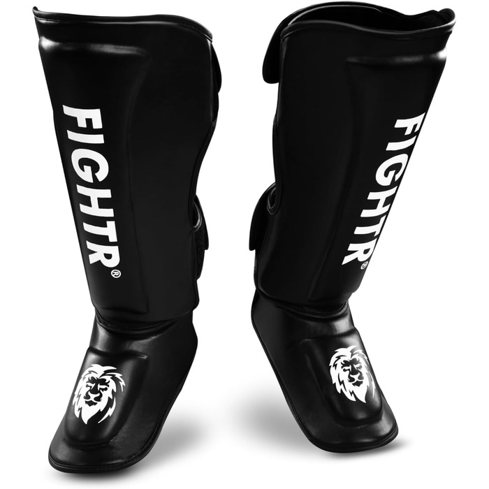 Професійні захисні щитки Fightr для гомілки, екстра товсті, ідеальна фіксація та амортизація, для кікбоксингу, ММА, муай тай та єдиноборств