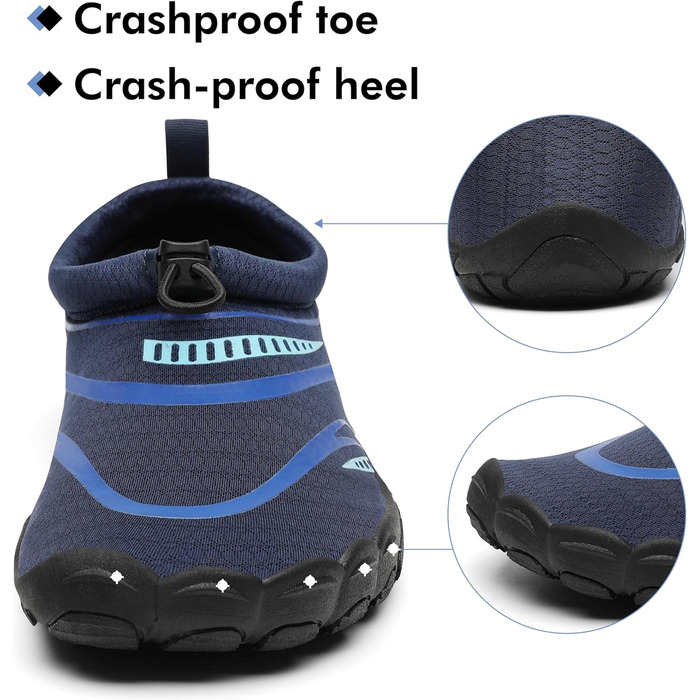 Чоловічі та жіночі аквашузи Mishansha для плавання та відпочинку на воді, чорно-морського кольору (37 EU)