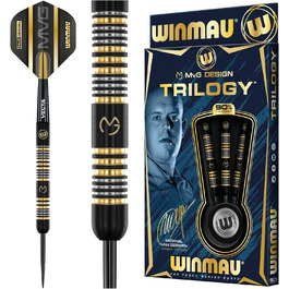 Дротики WINMAU Michael Van Gerwyn MvG Trilogy 21,5 г, професійні, сталевий наконечник, вольфрам, з оперенням та стрижнями