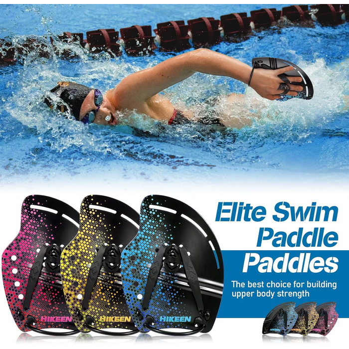 Плавці для плавання Profi, вигнуті, з гідродинамічним дизайном та регульованими силіконовими ремінцями для ефективних вправ на верхню частину тіла, блакитні