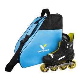 Сумка для ковзанів VPRO: для фігурного катання, роликів, інлайнів. З ремінцем та блискавкою (Блакитна)