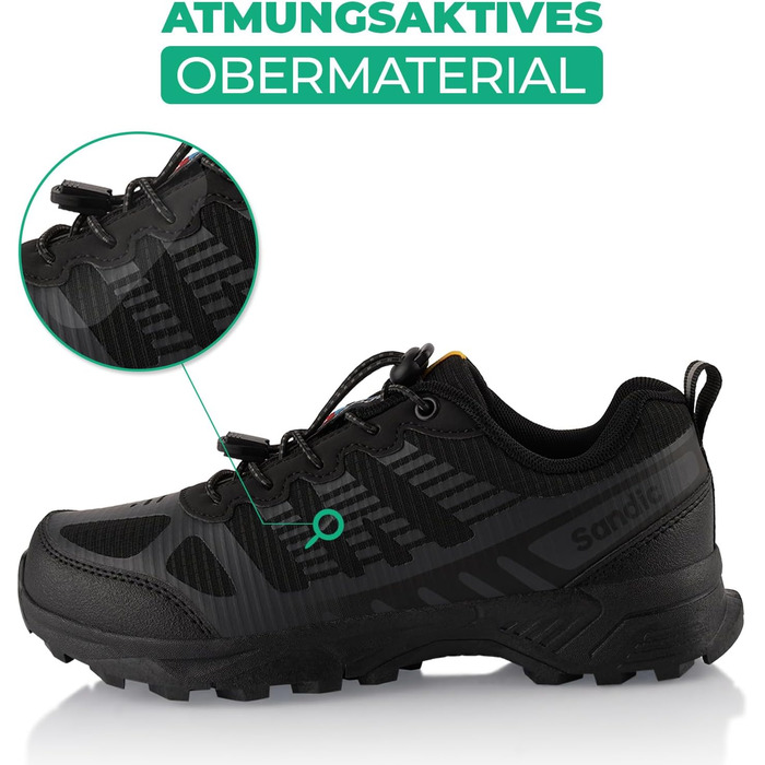 Трекінгові черевики для жінок та чоловіків, дихаючі, для трекінгу та трейлраннінгу, чорно-сірі, 39 EU