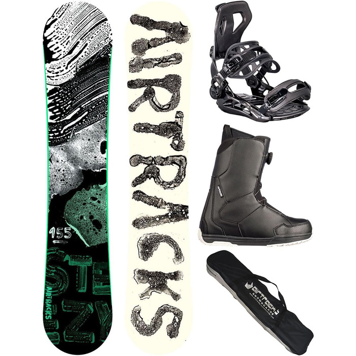 Комплект сноубордиста Airtracks Steezy Wide: сноуборд, кріплення Master, черевики Star Black 43, сумка для сноуборду (145-160 см)