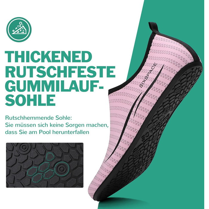 Зручні аквашузи для плавання та відпочинку на пляжі (унісекс), розмір 34-47, колір рожевий