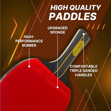 Набір для пінг-понгу: 2 ракетки преміум-класу, 3 зіркових м'ячі, компактний кейс | Набір для настільного тенісу