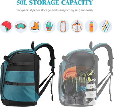 Чохол для лижних/сноубордистських черевиків TurnWay, Чохол для скейтбордингу (L, Синьо-чорний)