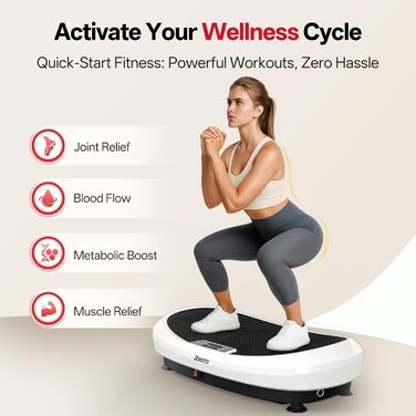 Вібраційна платформа JOROTO 4D для дому: 3 потужні мотори, професійне тренування всього тіла, 10 режимів (3 авто/7 ручні), таймер, до 158 кг, тиха та неслизька