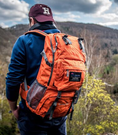 Рюкзак для туризму MOUNTAINTOP 40 л, легкий, для чоловіків і жінок, для походів, подорожей, кемпінгу та альпінізму, помаранчево-червоний