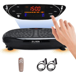 Вібраційна платформа EILISON FitMax 3D XL для тренувань всього тіла, фітнес-машина для схуднення, лімфодренажу, відновлення, з еспандерами, для дому