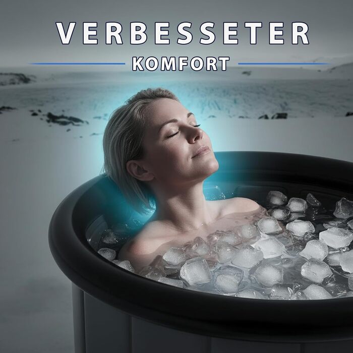 Зручна складана ванна для крижаних ванн | Ø80 x 75 см | Для спортсменів та дорослих | Ізольована крижана ванна (Сірий)