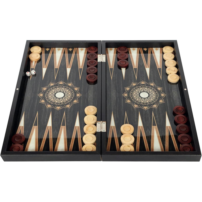 Настільна гра Нарди HBS GAMES Midnight Pearl, 48 см, дерев'яні фішки, для дорослих і друзів