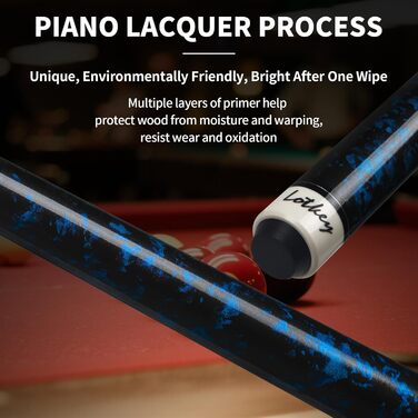 Більярдний кий LOTKEY 58'' (21 oz) з крейдою (2 шт.) - міцний кий з цілісного дерева для професійних гравців