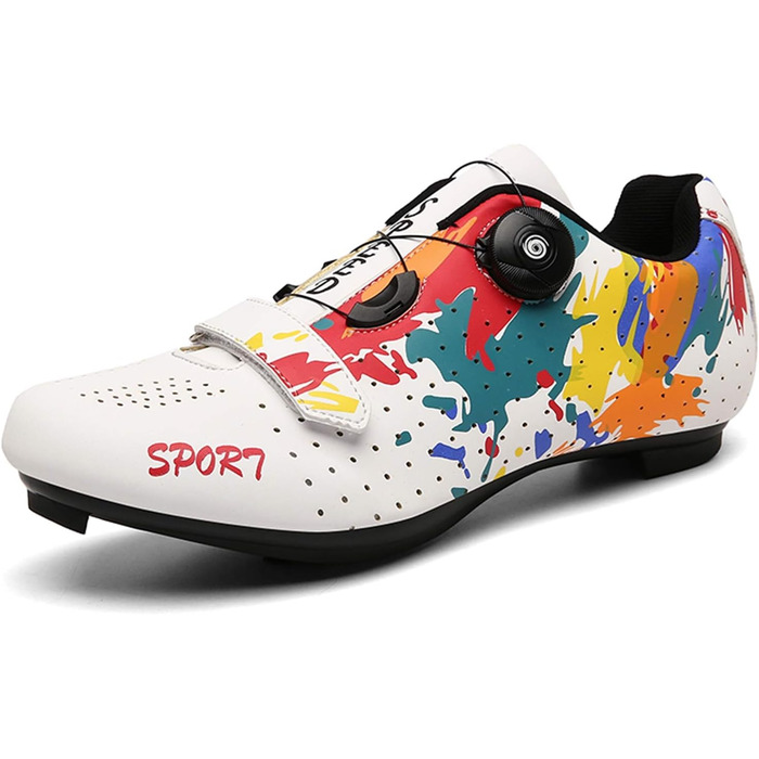 Велотуфлі Radsport для чоловіків та жінок: гоночні, MTB, SPD, антиковзаючі, дихаючі, розмір 39, вузька колодка, білі