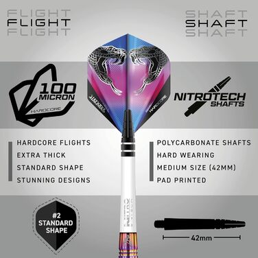Професійний набір дротиків Red Dragon Peter Wright Snakebite 1 Wolfram 22 г з крилами та стрижнями