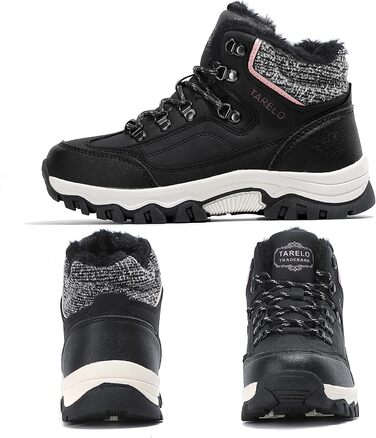 Зимові черевики TARELO для жінок, чорні, розмір 36-41, антиковзаюча підошва