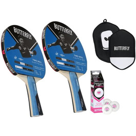 Набір для настільного тенісу Butterfly Timo Boll Sapphire: 2 ракетки, 3 м’ячі, чохол, ITTF Addoy, для хобі та відпочинку