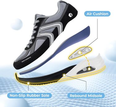 Кросівки FitVille для жінок, широкі, з повітряною амортизацією, для бігу та ходьби, дихаючі, легкі, антиковзні, зручні фітнес-кросівки (37 EU, чорний)