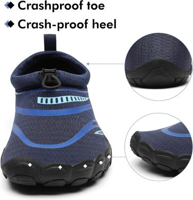 Чоловічі та жіночі аквашузи Mishansha для плавання та відпочинку на воді, чорно-морського кольору (37 EU)