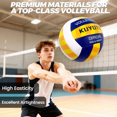 Волейбольний м'яч KUYOTQ для пляжу та залу, 3 мм, з м'якої шкіри, розмір 5, для підлітків та чоловіків
