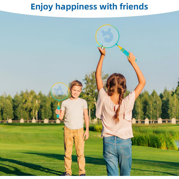 Набір для бадмінтона QKTYB для дітей від 4 до 8 років, легкий алюмінієвий, для початківців, з сумкою, зелений (кольоровий)