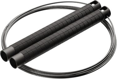 RPM Comp4 - Преміум-стрибкове канат для професіоналів. Алюмінієві ручки, регульована довжина, швидка ротація для Double Unders. Ідеально для функціонального фітнесу та фітнес-тренувань. Колір: True Black