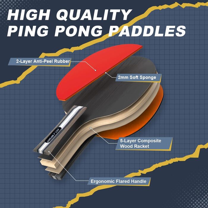 Набір для настільного тенісу S3: ракетки, м'ячі, сітка. Підходить для дітей, початківців, сімей та професіоналів