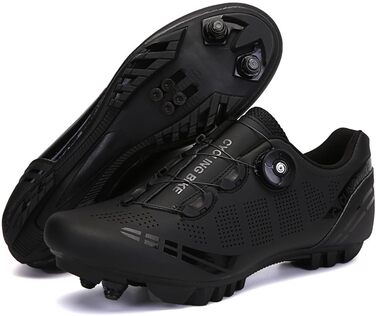 Жіночі велотуфлі для гірського велосипеда, зручні MTB-туфлі для занять у приміщенні, сумісні з SPD педалями (2 болти) з клітами, білі (36 EU, чорний)
