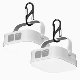 LED кемпінговий ліхтар 4000LM, 2 шт. - перезаряджається, сонячний, водонепроникний, з карабіном, 4 режими, для кемпінгу, читання, туризму, надзвичайних ситуацій