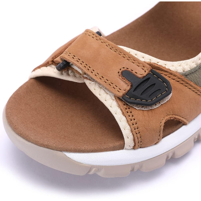 Жіночі літні спортивні сандалі Harssidanzar для туризму та активного відпочинку - шкіра, колір кавово-сірий, розмір 38 EU